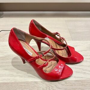 Elegant Red Strappy Heels